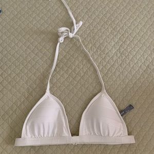 Aerie Lined Triangle Bikini Top, White Size S